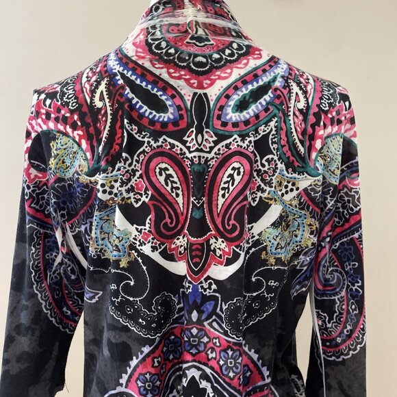 Mushka by Sienna Rose Open Front Cardigan Sz M Semi Sheer Artsy Hippie Festival - Picture 7 of 10